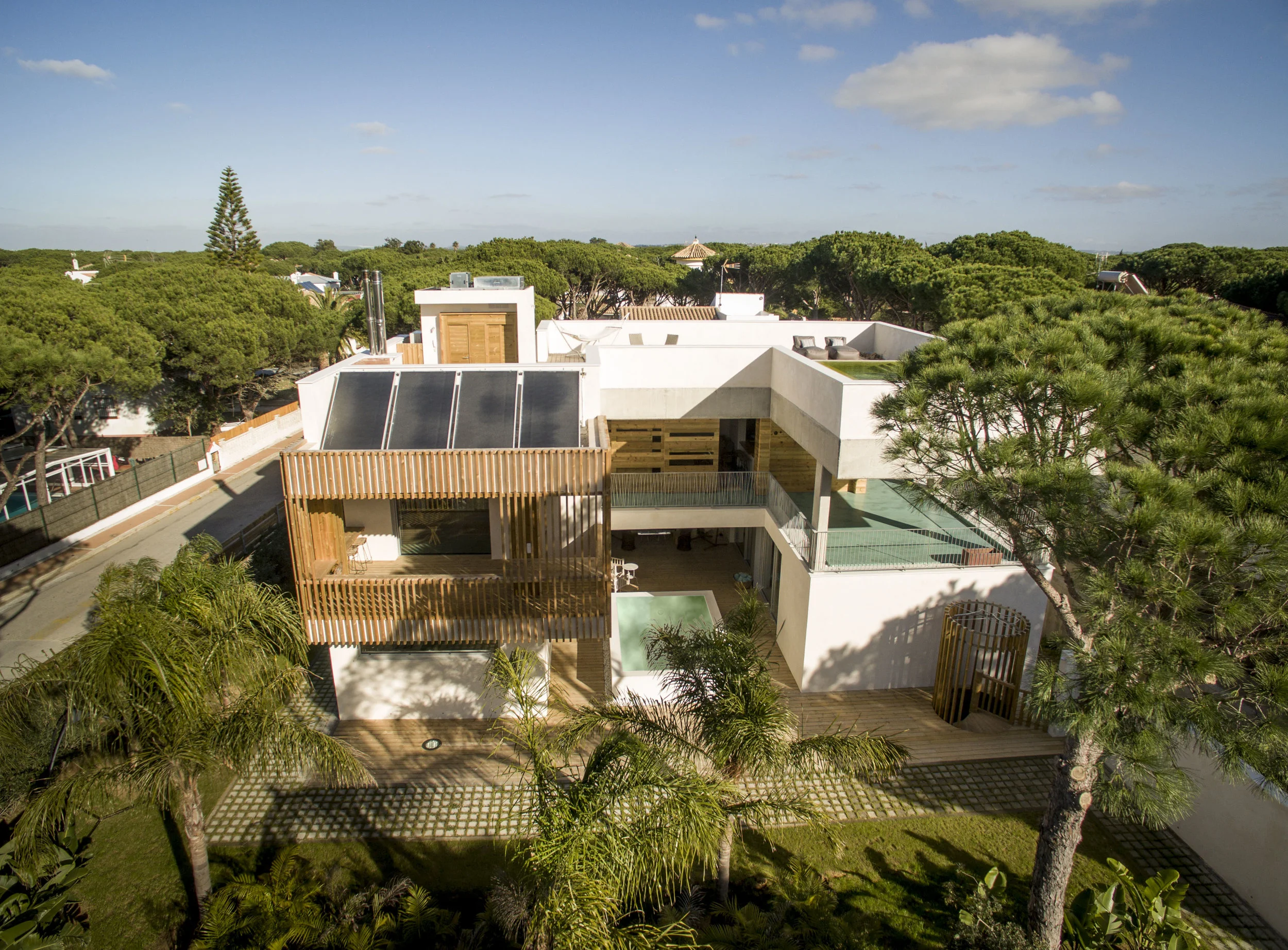 Vista aérea del Surf Camp XXL